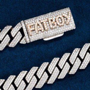 3-Row 15MM Moissanite Cuban Link Chain 14K Gold