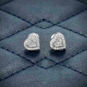 8MM Heart Shaped Moissanite Earrings 14K Gold