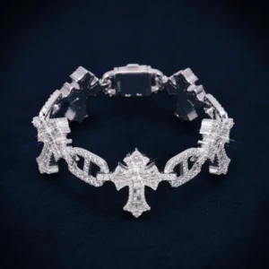 10MM Moissanite Cross Mariner Gucci Link Bracelet