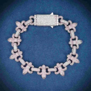 10MM Moissanite Crown Link Bracelet