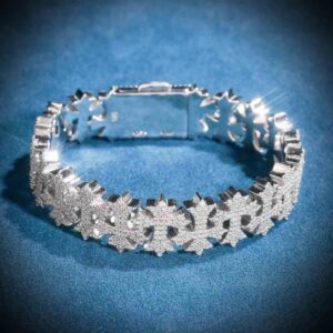 Moissanite Cross Link Bracelet