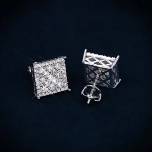 7MM VVS Square Pointer Earrings 14K Gold