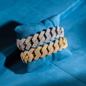 20MM 4-Row Moissanite Cuban Link Bracelet