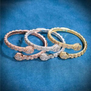Circle Baguette Moissanite Bangle Bracelet