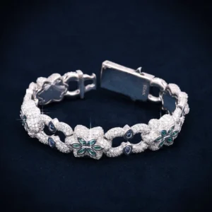 13MM Double Accent Moissanite Cuban Link Bracelet