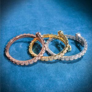 Heart Baguette Moissanite Bangle Bracelet
