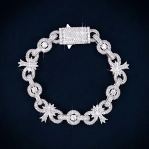 10MM Moissanite Palm Tree Cuban Link Bracelet