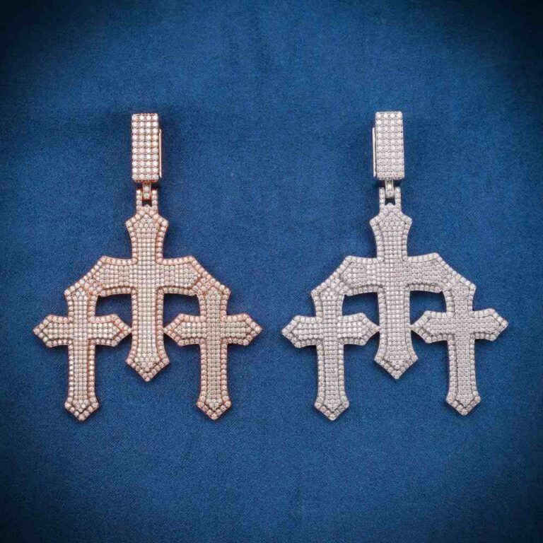 Moissanite-Triple-Cross-Pendant-14K-Gold-2
