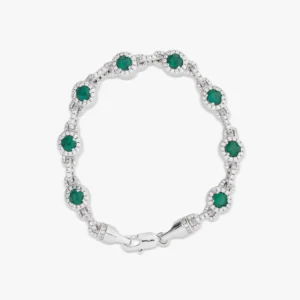 Green Halo Moissanite Bracelet