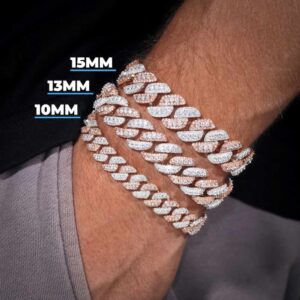 Moissanite Two Tone Cuban Link Bracelet
