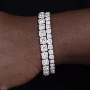 6MM Moissanite Clustered Tennis Bracelet